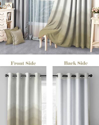 Image of Kivo Digital Print 85% Blackout Curtains for Long Door /Window, Thermal Insulated, Tie Back, Wider Width 50 in, Eyelet Curtains for Living Room /Bedroom(L Mahendi 9 ft Set - 2)