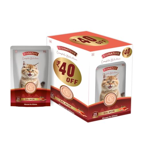 Image of Grain Zero Kitten Wet Mousse 80g Pack of 5, 400g | Salmon Flavour | Rich in Protein, Hydrating & Easy to Digest | Taurine for Heart & Vision Health | with Essential Vitamins & Antioxidants