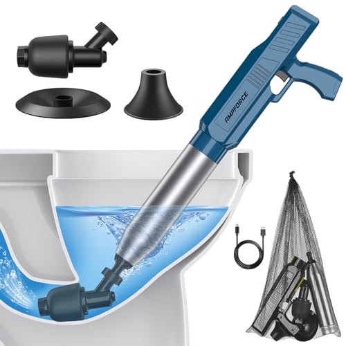 Image of ‌Electric Toilet Plunger for Bathroom, High-Pressure Air Plunger, Heavy-Duty Clog Remover for Toilets, Toilet Drain Unclogger(Blue)