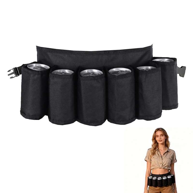 Sylkeov Ceinture Porte-Boissons pour 6 canettes, pour Le Camping, la randonnée, Les fêtes en Plein air et Les activités extérieures, Support Confortable en...
