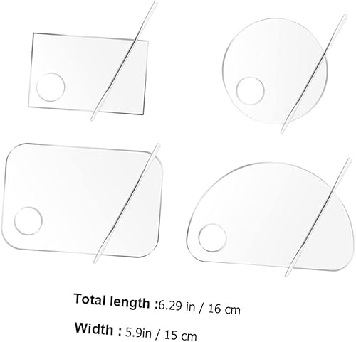 GALPADA 1set Acrylic Mixing Tray for Makeup Artists Professional Foundation and Nail Polish Pallet Mixing Sticks Easy to Clean and Skin-Friendly for Blending Colors