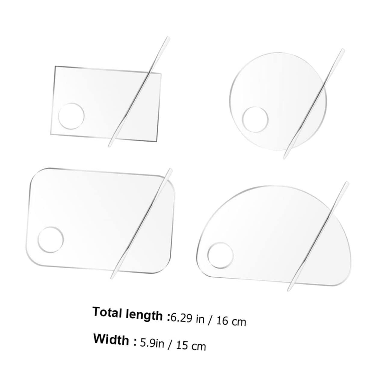 Gogogmee Diy Makeup Palette Acrylic Makeup Tray Foundation Mixing Plate Salon Tool Manicure Pallet