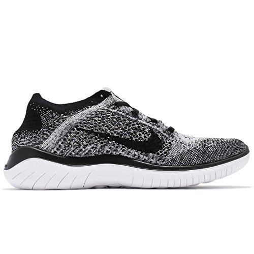 Nike Nike Men's Free Run Flyknit 2018 Running Shoes, White White Black 101, 7.5