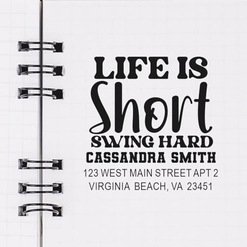 Image of Travel Typography Quote Slim Pre-Inked Address Stamp - Home Office Mailing | Travel Mailing Stamp. Quote Rubber Stamp. Choice of 5 ink colors. Your name and address. 3 lines of custom text. Stores flat.