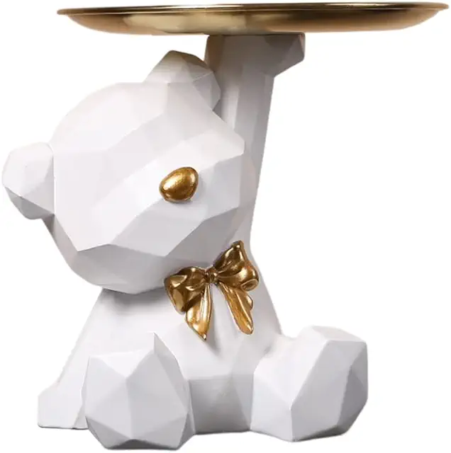 OKESYO Bear Sculpture Tray - Beer Beeldjes Animal Resin Desk Decoration
