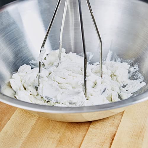 Tezzorio 24 Inch Chrome Plated Round-Faced Potato Masher With Wooden Handle thumb #3