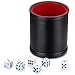 Delta-shop Felt Lined Professional Dice Cup - with 6 Dice Quiet for Yahtzee Game