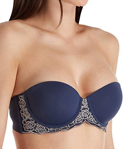 Maidenform Women's Love The Lift Push-Up Balconette Underwire Bra, Navy/Gloss Combo, 34D