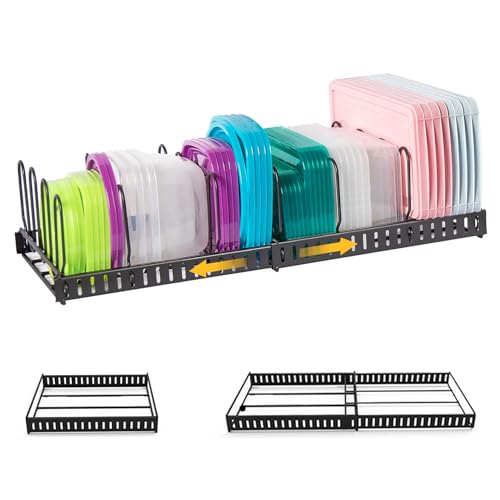 Expandable Food Container Lid Organizer,Large Capacity...