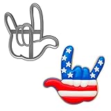 Mighty Gadget I Love You Hand Sign Cookie Cutter - 4x3.8' ASL Love Gesture Baking Mold (Random Color)