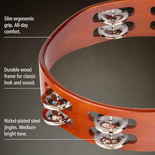 Meinl TA2AB Tambourin à main finition bois traditionnelle et résonance pure - 3