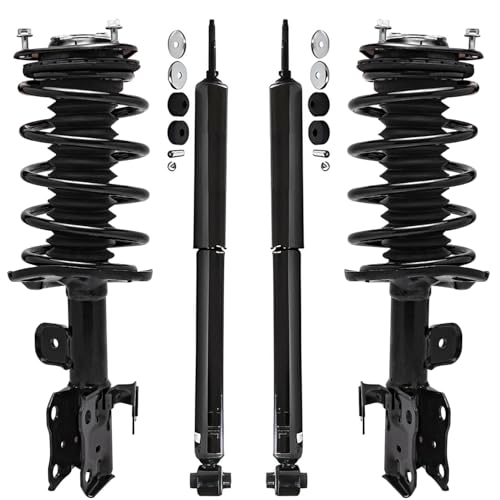 Image of Detroit Axle - Struts Shocks Kit for Toyota 2010-2015 Prius, 2 Front Struts w /Coil Spring 2 Rear Shock Absorbers 2011 2012 2013 2014 Replacement Suspension