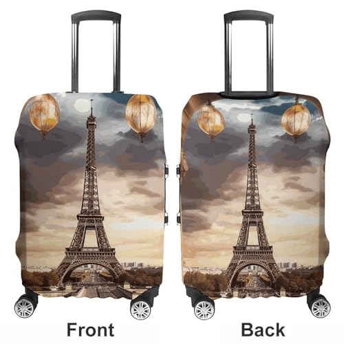 Luggage Cover for Travel Romantic Paris Eiffel Tower Fashion Luggage Covers Washable Stretch Suitcases Protector Fits 19-32 Inch Luggage XL3