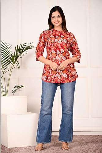 Image of FebQ Printed Shirt Style Top for Women