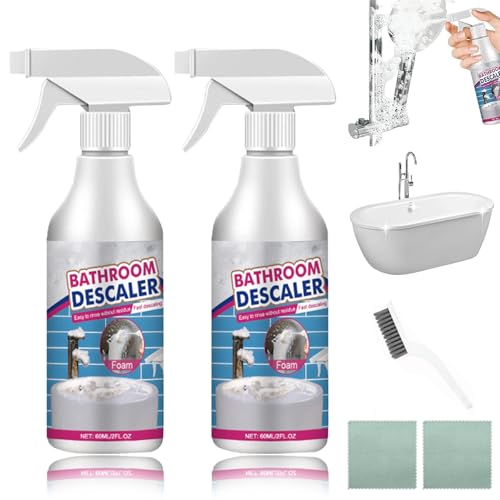 Vulvv Bathroom Descaler Foam Cleaner Spray, Stubborn Stains Cleaner, All-Purpose Foaming Cleaner, Dissolves Calcium, Lime, And Soap Scum - Fresh Scent (2)