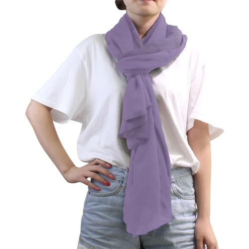 ALAZA Fashion Lightweight Plain Lavender Chiffon Silk Long Scarf Shawl Wrap3