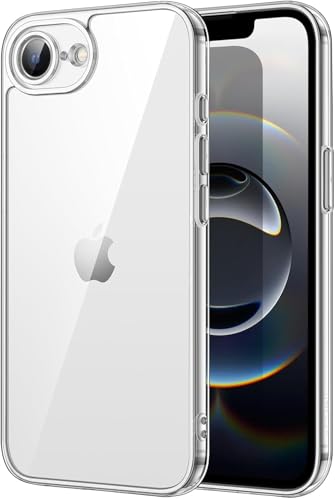 Image of REALCASE Stylish Silicone Back Cover Case for iPhone 16E | Scratch Resistant Protective Crystal Clear Transparent Shock Proof Bumper Back Cover Case for iPhone 16E