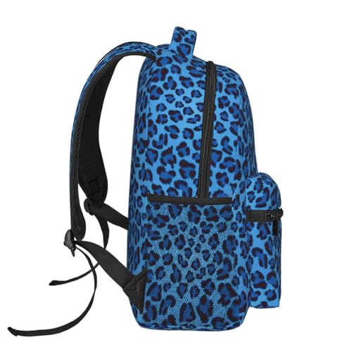 Mochila de leopardo estampada y ligera con amplio espacio diario unisex 3
