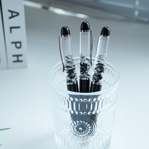 Image of Poison Skull Funny Pens Cute Floater Floating Liquid Writing Journaling Office Pen Unique Gift For Women Men