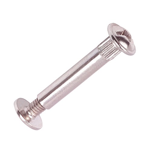 Merriway BH07340 tono plateado conectores de armarios niquelados M6, tornillería para muebles
