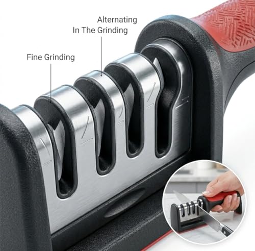Image of Magnificent Manual Knife Sharpener Tool with 4 Stage Sharpening System | If The Box Does not Matches as in Main Image Please Return the Item, Beacuse its Fake, its D&M FunVerse Printed on All Boxes
