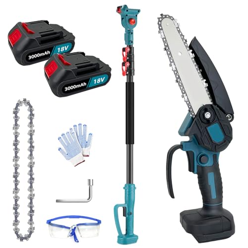 Mini Kettensäge mit 2pcs Akku 3000mAh Und Ladegerät, 6 Zoll...