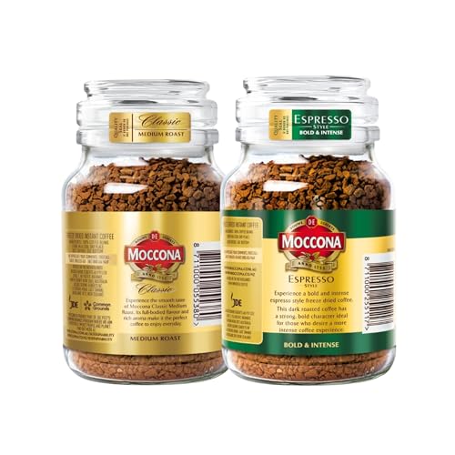 Image of Moccona Classic Medium Roast + Espresso Instant Coffee - 200g (Pack of 2)| Imported Coffee | Premium Arabica & Robusta Blend | Freeze-Dried | Bold & Strong Flavor