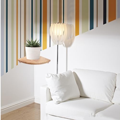 Estante de pared rinconero de roble con bordes redondeados y 9 pulgadas de diseño 7