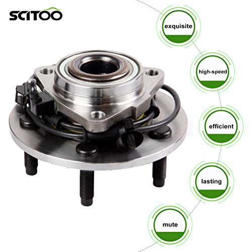 Scitoo Wheel Bearing Hub Assembly For Dodge Ram 1500 2002 2003 2004 2005 2006 Both(2) 515073 New Front Hub Bearings Set 5 Lugs W/Abs #TOP1