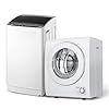 ROVSUN 17.8LBS Full Automatic Washing Machine and 1.5CuFt Portable Clothes Dryer Set, Compact Laundry Washer and Dryer Combo Set with Stainless Steel Inner Tub, for Apartment, Dorms, Home