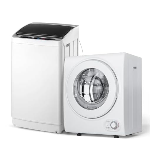 ROVSUN 17.8LBS Full Automatic Washing Machine and 1.5CuFt Portable Clothes Dryer Set, Compact Laundry Washer and Dryer Combo Set with Stainless Steel Inner Tub, for Apartment, Dorms, Home