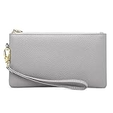 GOIACII Women's Wristlet Clutch Slim Leather Wallet RFID Blocking Handbag