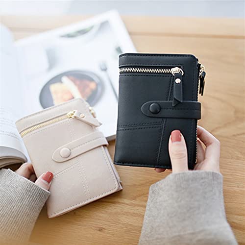 Women Multifunction Short Wallets Zipper Mini PU Leather Female Coin Purses Fashion Ladies Clutch Card Holder(D)3