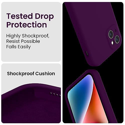 Image of FireNova Designed for iPhone 13 Case, Silicone Upgraded [Camera Protection] Phone Case, Soft Anti-Scratch Microfiber Lining Inside, 6.1 inch, Wine Red