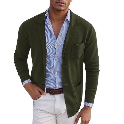 Casual Blazer for Men Business Wedding Formal Suit Jacket Fashion Long Sleeve Lightweight Slim Fit Solid Color Jackets