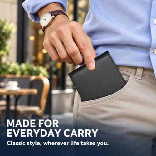 YLLHAD Full Grain Leather Wallets for Men RFID Blocking Bifold Mens Wallet with 2 ID Windows,13 Credit Card Slots & 2 Cash Compartments,Gifts for Men - image 6