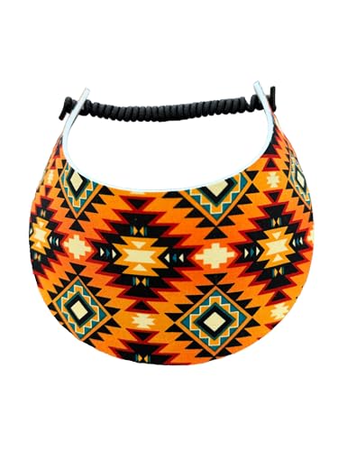 Pickleball - Fashion Fabric Foam Sun Visor for Women - The Sporty Look - Adjustable to Any Size Head - No Pressure & No Headache! | Rustic Southwest Orange