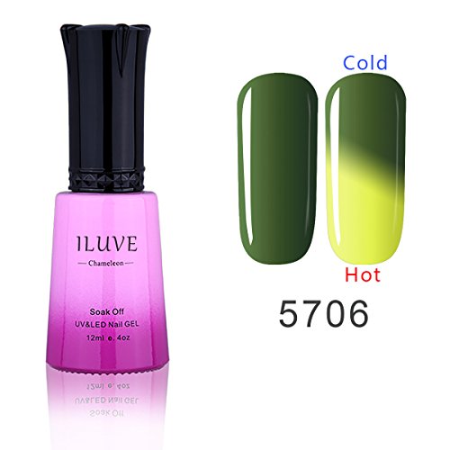 iLuve Long Lasting Soak Off Chameleon Temperature Colour Change Nail Polish with 60 Color Choices | 1 bottle with 12ml UV Gel Polish of Color #5706