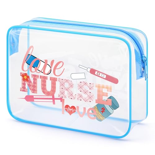 Gfhzdmf Nurse Makeup Bag Nurses Gift for Women Nursing Student Essentials Transparent Cosmetic Bag Appreciation Gifts for Doctor Nurse Nurses Week Gifts Nurse Graduation Gift Birthday Gifts