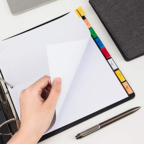 AmazonBasics 3 Ring Binder Dividers With 8 Tabs, Paper Binder Dividers, Insertable Multicolor Plastic Tabs, Pack of 6 Sets (48 Dividers Total)