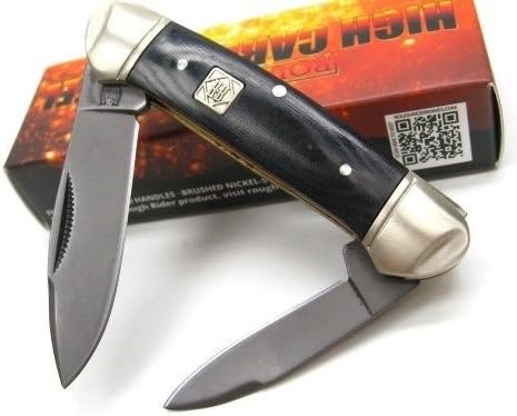 ROUGH RIDER Black CANOE 2 Blade CARBON Steel Folding Pocket ProTactical'US - Limited Edition - Elite Knife with Sharp Blade New! OSB1571