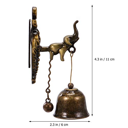 Campainha de Ferro Fundido para Porta Elefante Retrô Decorativa com Sucção Magnética Externa Interio