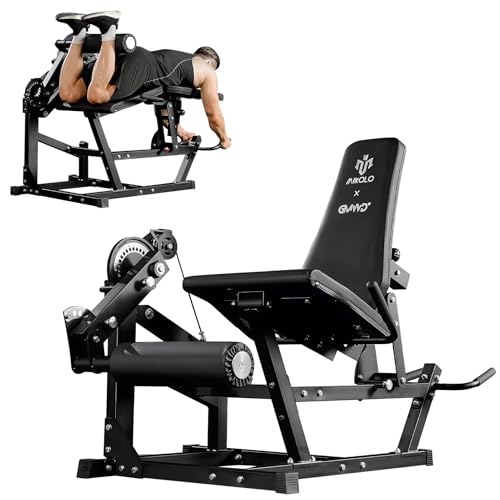 Mikolo Leg Extension & Curl Machine, Adjustable, Black