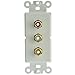 Decora Wall Plate Insert, White, 3 RCA Couplers (Red/White/Yellow), RCA Female
