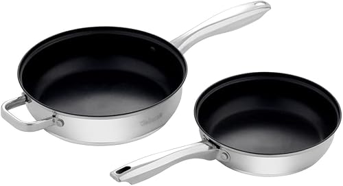 Miniatura 3 de LKYBOA Stainless Steel Cookware Set 8 Piece Safety Induction Pan Set Nonstick Skillet Casserole With Glass Lid Color  A Size