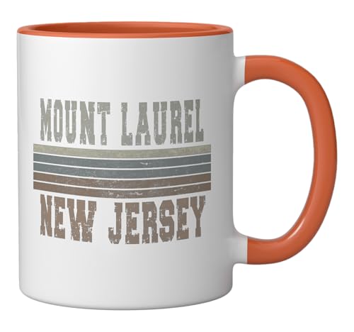 Taza cerámica retro Nueva Jersey naranja/blanco miniatura 2