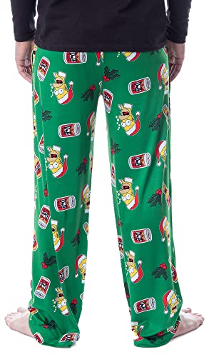 The Simpsons Mens' Christmas Homer Duff Beer and Holly Sleep Pajama Pants2