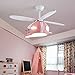 DLSixYi Hélicoptère Moderne Avion Ventilateur De Plafond Avec Lumière Led 80W Lumières De La Chambre Des Enfants Lustres Avec Ventilateurs Lampe Rétro-Éclairée Dimmable 6 Vitesses Invisible Ventilateu