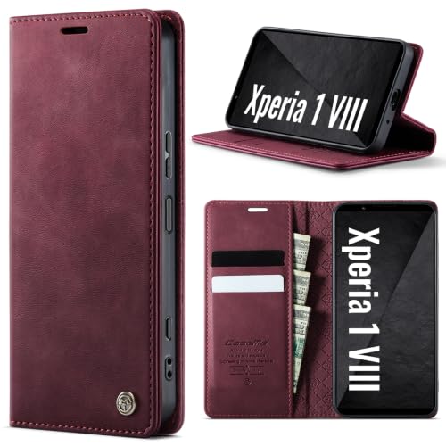 Cracedily Coque pour Sony Xperia 1 VIII Pochette, Housse en Cuir PU Premium, Etui à Rabat, Pochette de Portefeuille, Antichoc, RFID Blocage Étui de...