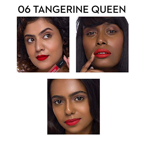 Image of SUGAR Cosmetics Smudge Me Not Liquid Lipsticks for Women | Transferproof & Waterproof | Lasts 12+ Hours | Matte Lipstick | 4.5ml - 06 Tangerine Queen (Orange Coral)